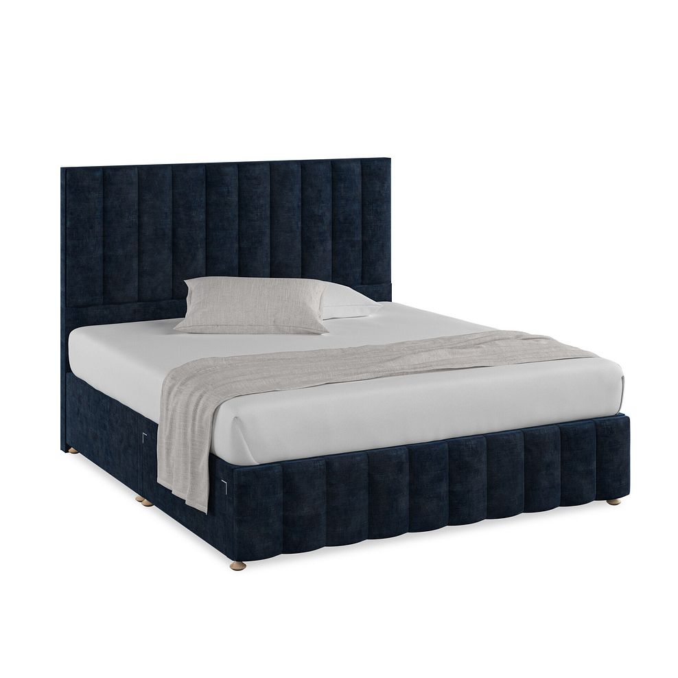 Amersham Super King-Size 2 Drawer Divan Bed in Heritage Velvet - Royal Blue 1