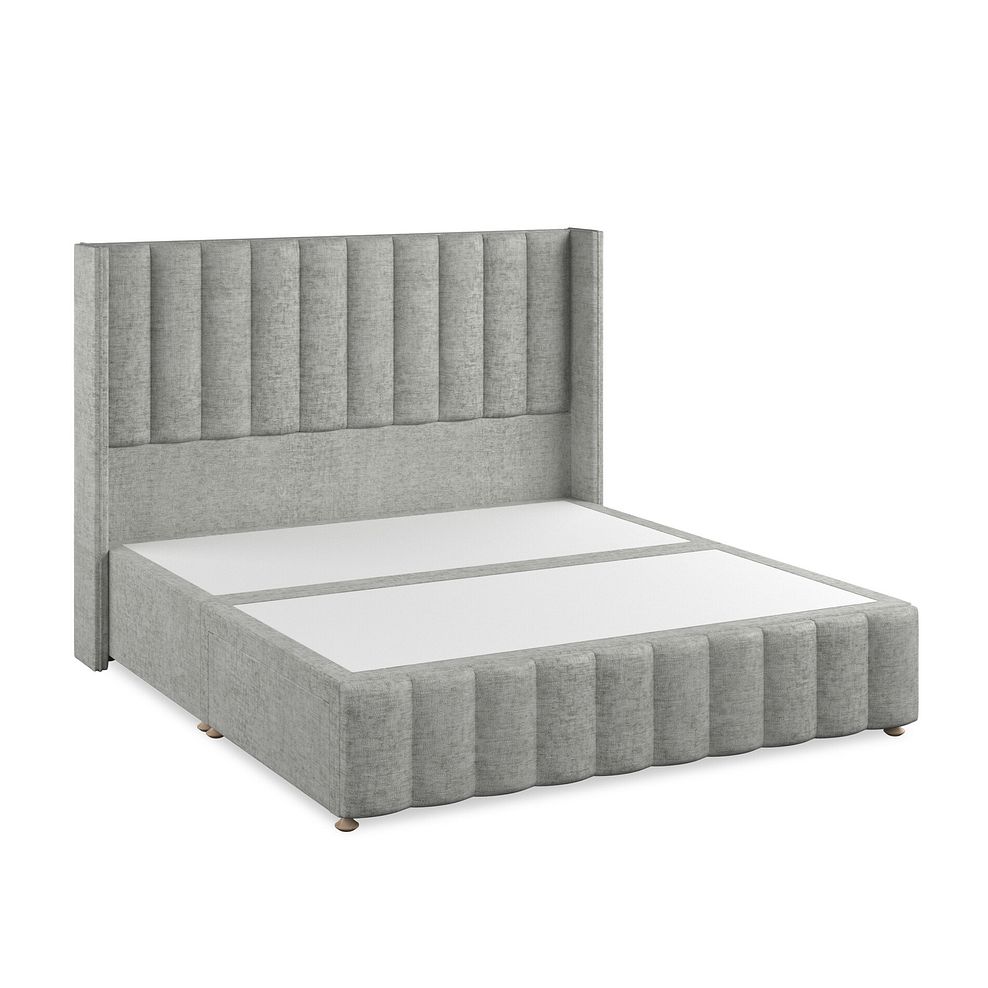 Amersham Super King-Size 2 Drawer Divan Bed with Winged Headboard in Brooklyn Fabric - Fallow Grey 2