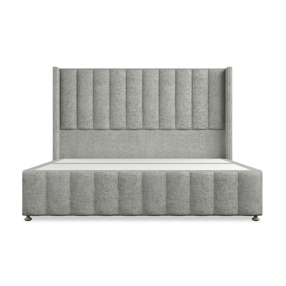 Amersham Super King-Size 2 Drawer Divan Bed with Winged Headboard in Brooklyn Fabric - Fallow Grey Thumbnail 3