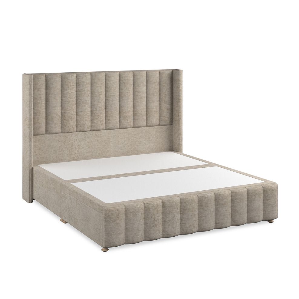Amersham Super King-Size 2 Drawer Divan Bed with Winged Headboard in Brooklyn Fabric - Quill Grey 2
