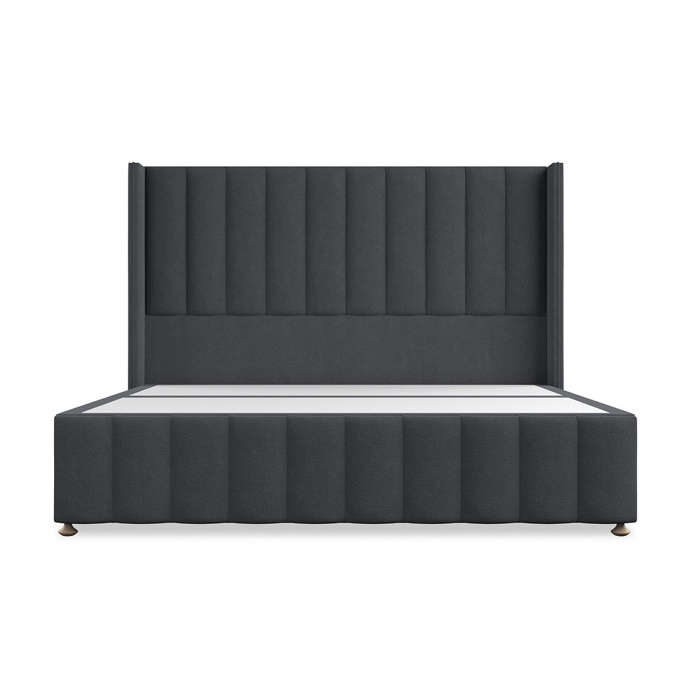 Amersham Super King-Size 2 Drawer Divan Bed with Winged Headboard in Venice Fabric - Anthracite 3