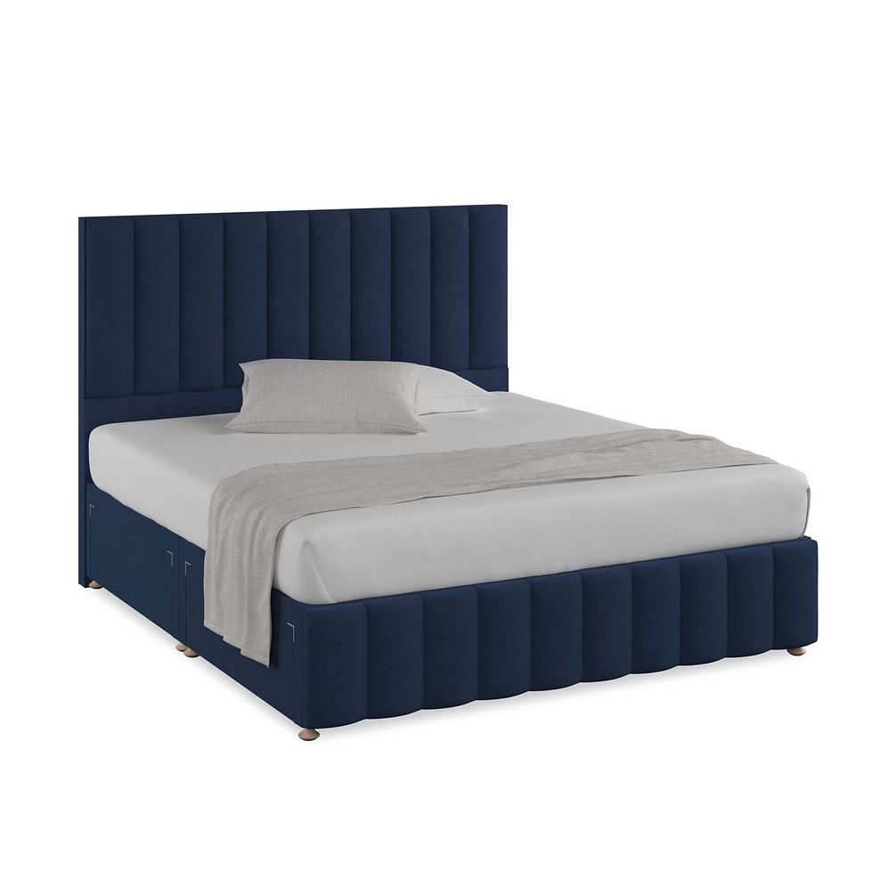 Amersham Super King-Size 4 Drawer Divan Bed in Venice Fabric - Marine 1