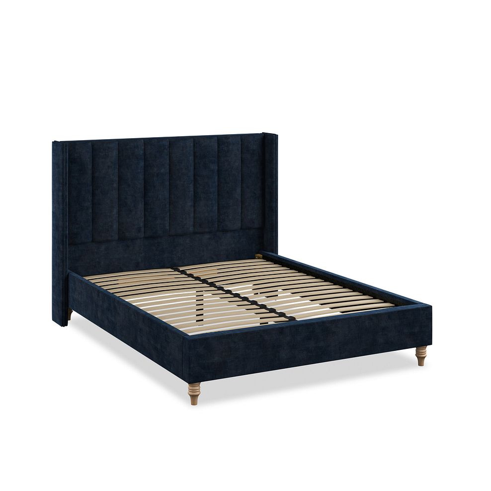Amersham Super King-Size Bed with Winged Headboard in Heritage Velvet - Royal Blue 2