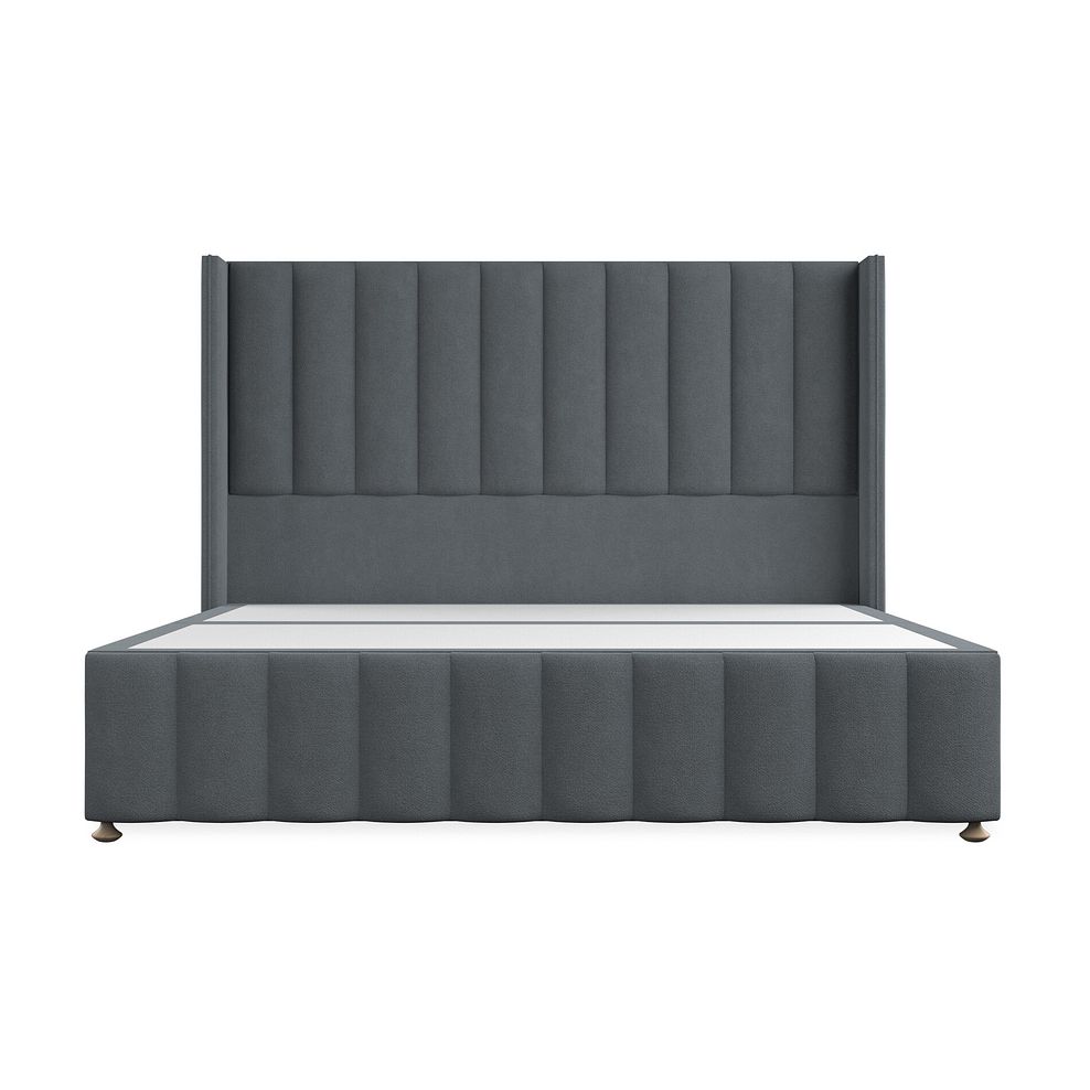 Amersham Super King-Size Divan Bed with Winged Headboard in Venice Fabric - Graphite Thumbnail 3