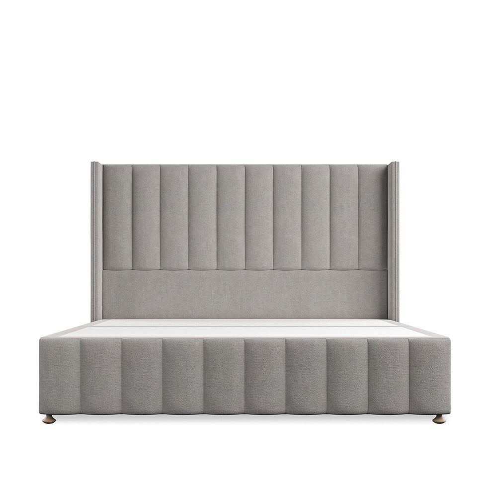 Amersham Super King-Size Divan Bed with Winged Headboard in Venice Fabric - Grey Thumbnail 3