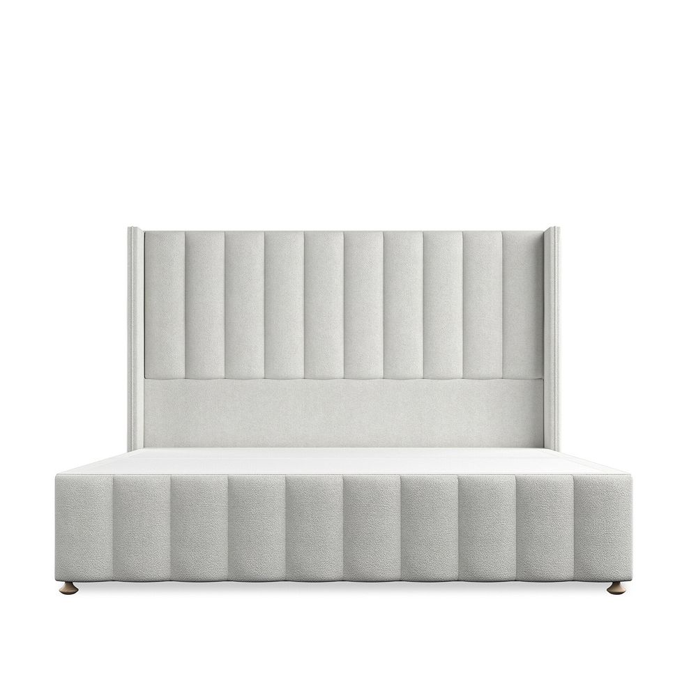 Amersham Super King-Size Divan Bed with Winged Headboard in Venice Fabric - Silver 3