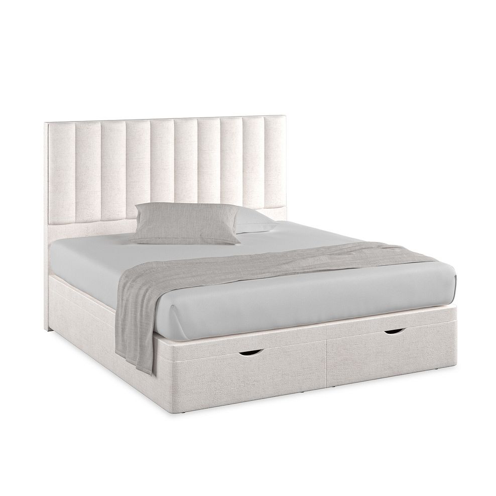 Amersham Super King-Size Ottoman Storage Bed in Brooklyn Fabric - Lace White 1