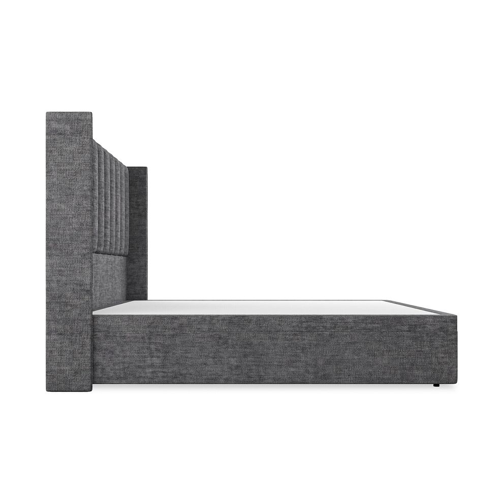 Amersham Super King-Size Ottoman Storage Bed with Winged Headboard in Brooklyn Fabric - Asteroid Grey Thumbnail 5