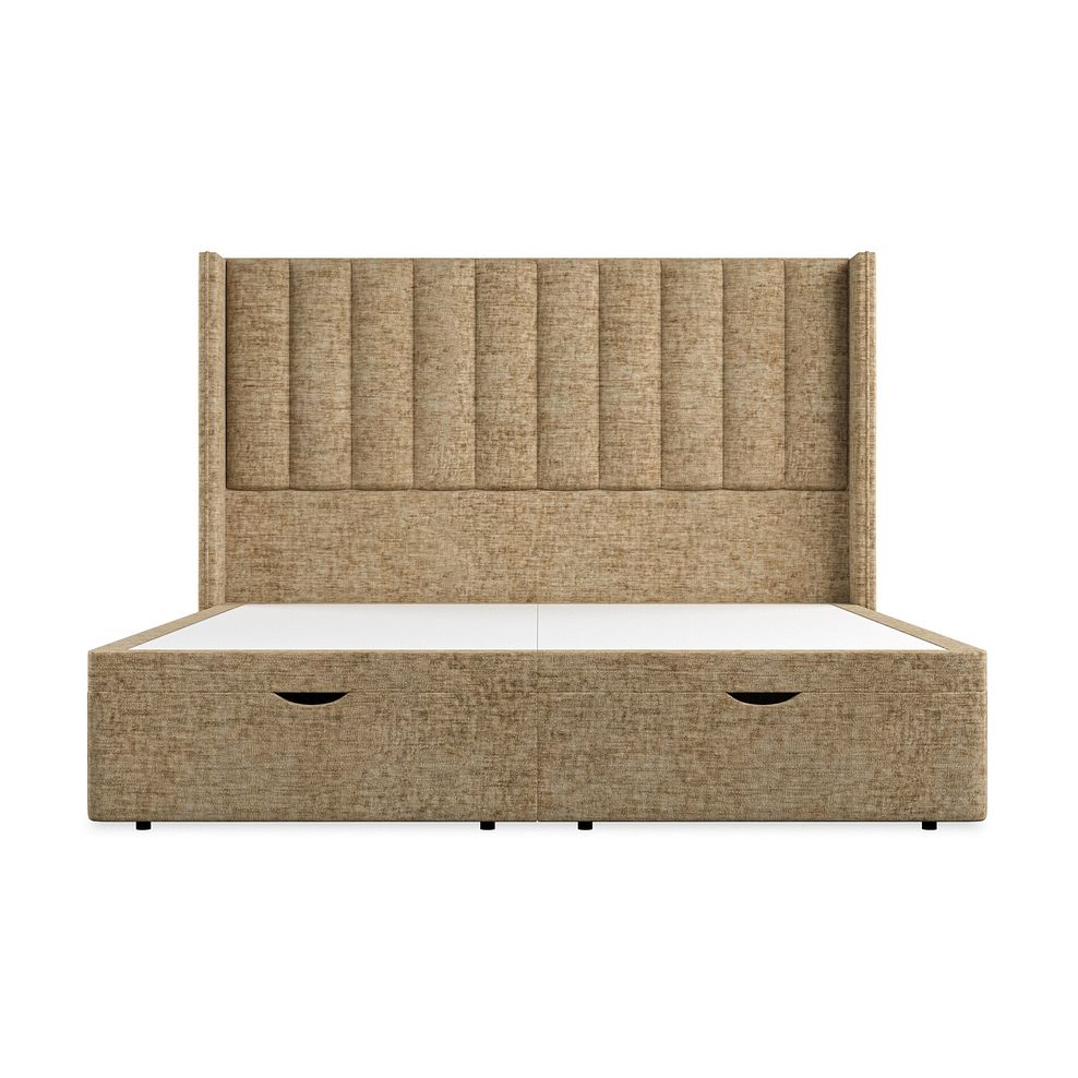 Amersham Super King-Size Ottoman Storage Bed with Winged Headboard in Brooklyn Fabric - Saturn Mink 4