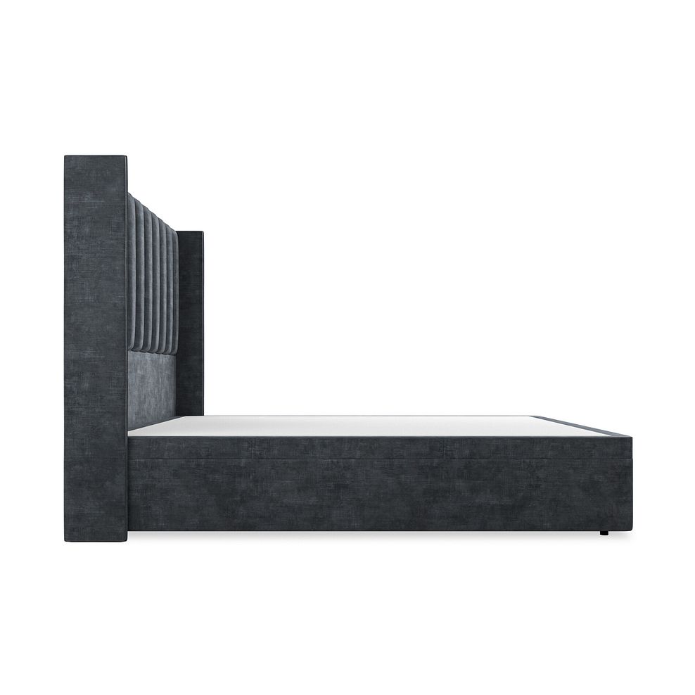 Amersham Super King-Size Ottoman Storage Bed with Winged Headboard in Heritage Velvet - Charcoal 5