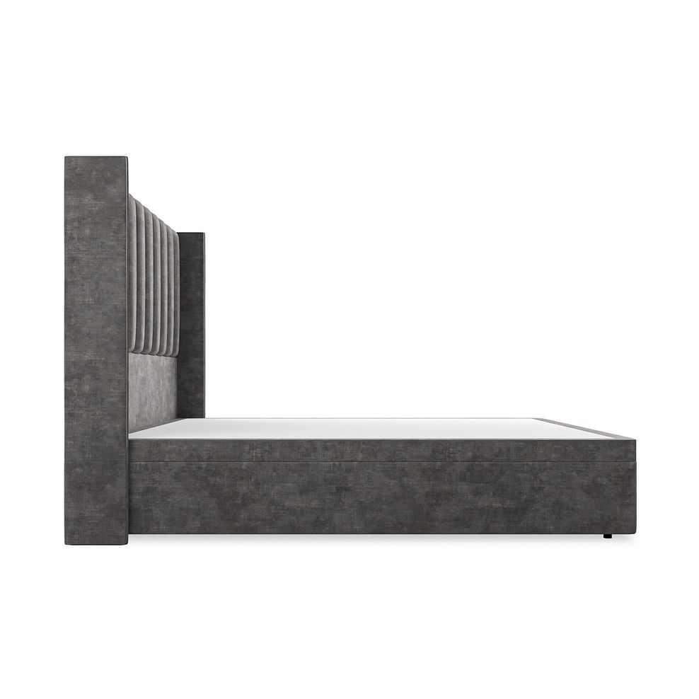 Amersham Super King-Size Ottoman Storage Bed with Winged Headboard in Heritage Velvet - Steel Thumbnail 5