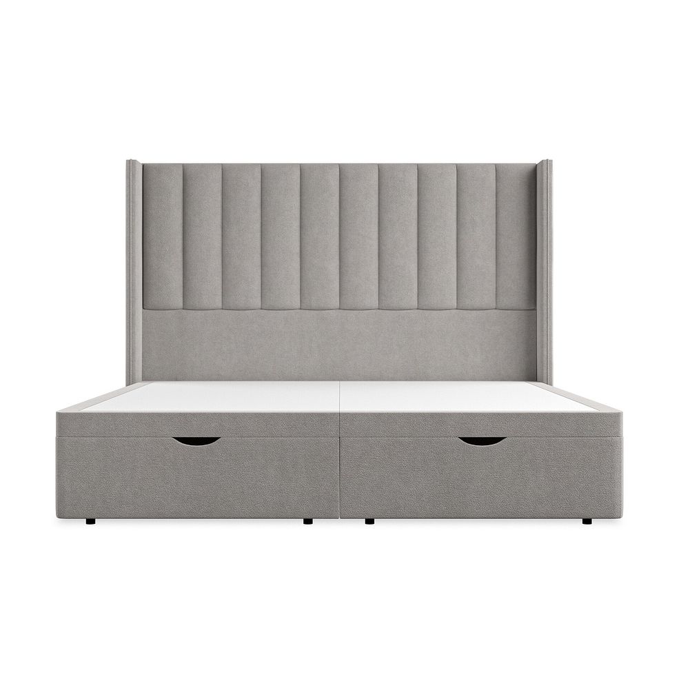 Amersham Super King-Size Ottoman Storage Bed with Winged Headboard in Venice Fabric - Grey 4