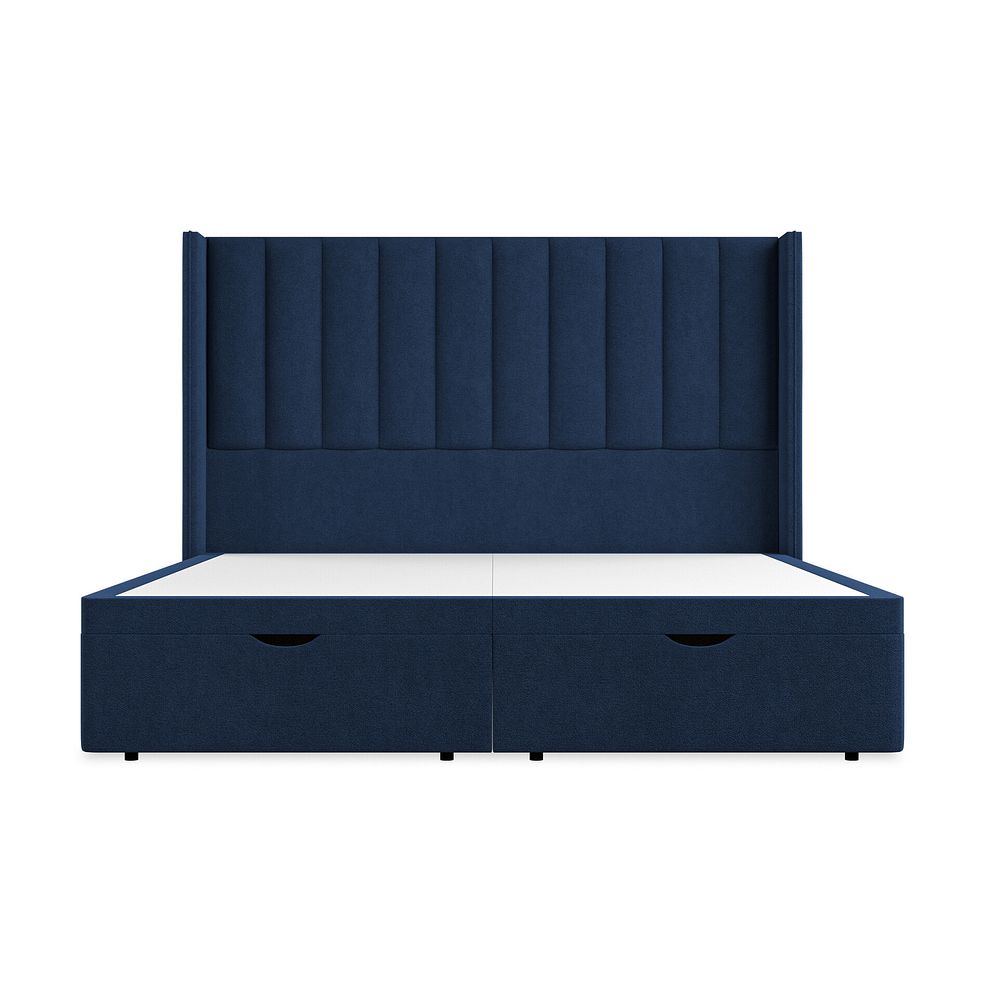Amersham Super King-Size Ottoman Storage Bed with Winged Headboard in Venice Fabric - Marine 4