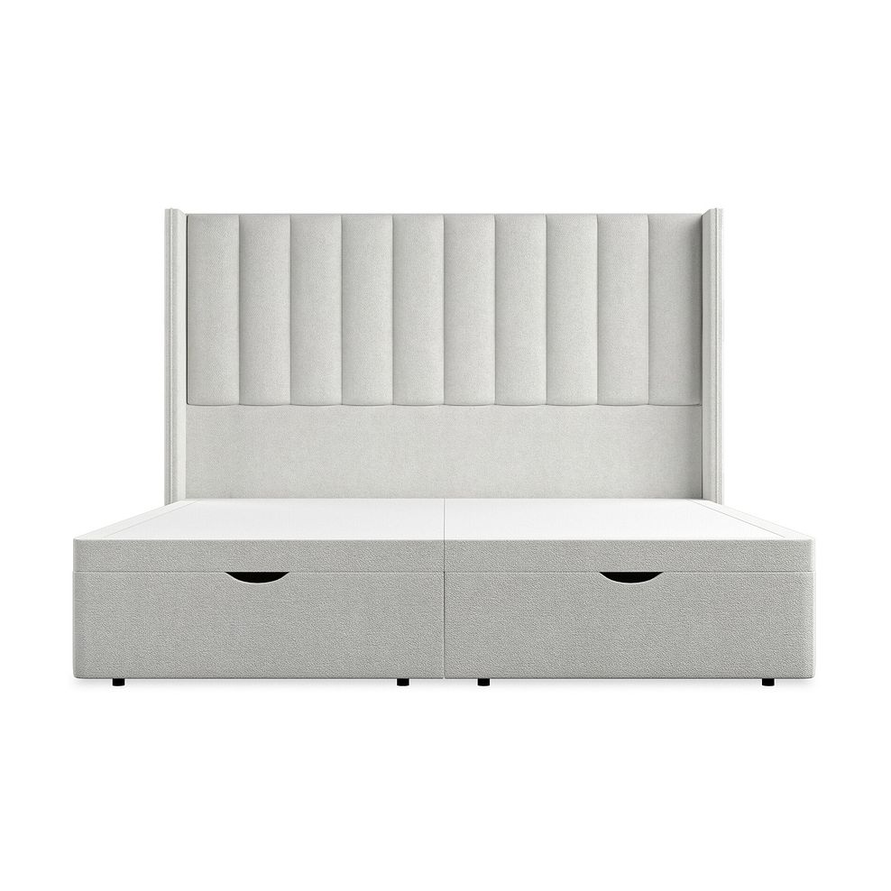 Amersham Super King-Size Ottoman Storage Bed with Winged Headboard in Venice Fabric - Silver 4