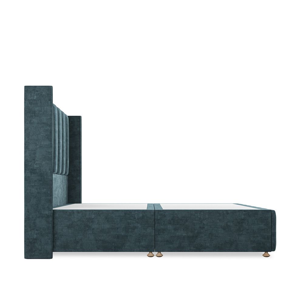 Amersham Double Divan Bed with Winged Headboard in Heritage Velvet - Airforce 7