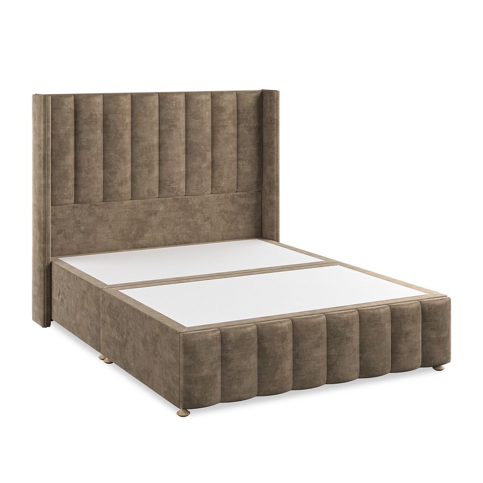 Amersham King-Size Divan Bed with Winged Headboard in Heritage Velvet - Cedar Thumbnail 2