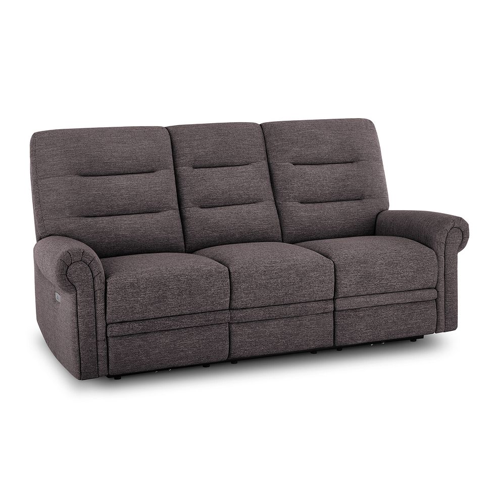 Eastbourne Recliner 3 Seater with USB in Andaz Charcoal Fabric 1