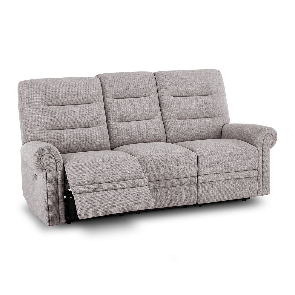 Eastbourne Recliner 3 Seater with USB in Andaz Silver Fabric 3