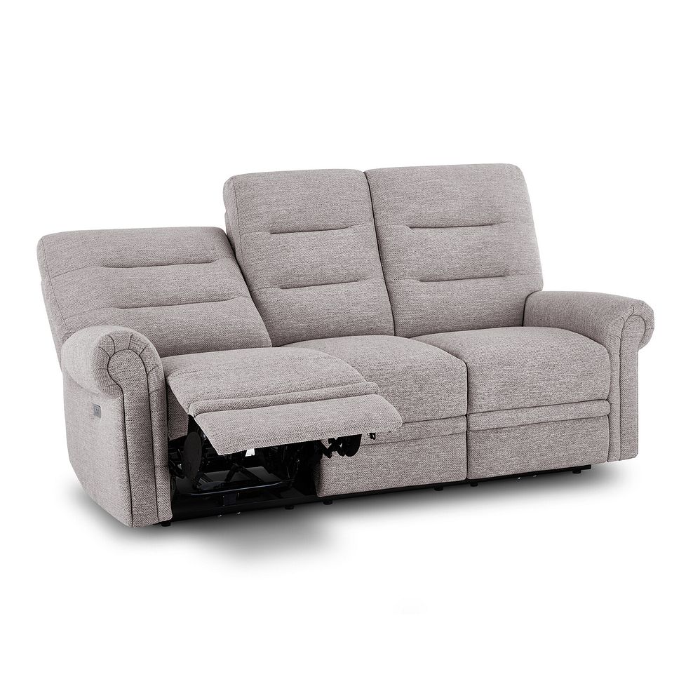 Eastbourne Recliner 3 Seater with USB in Andaz Silver Fabric 4