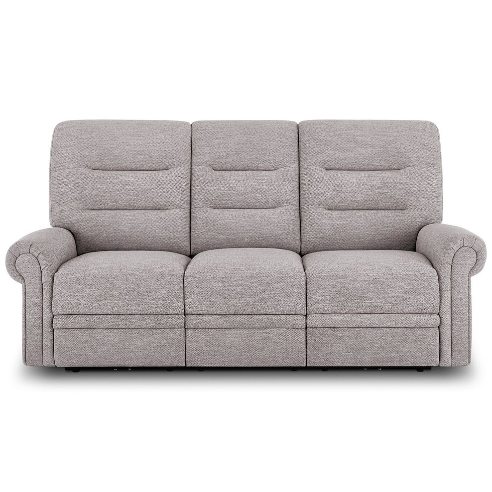 Eastbourne Recliner 3 Seater with USB in Andaz Silver Fabric 2