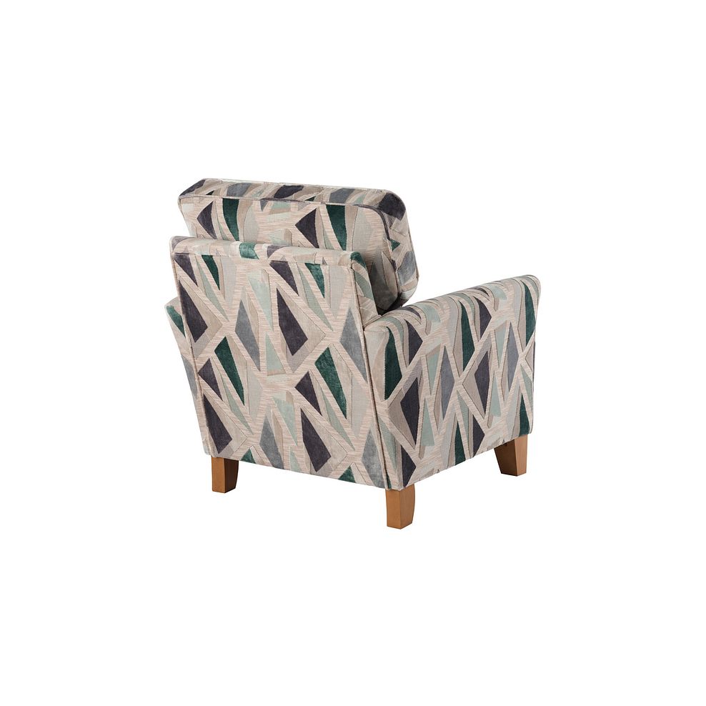Claremont Accent Chair in Patterned Aqua Fabric 4