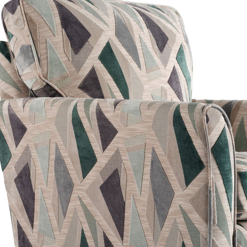 Claremont Accent Chair in Patterned Aqua Fabric 8