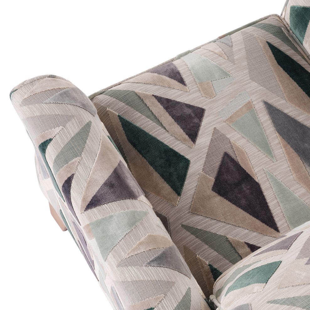 Claremont Accent Chair in Patterned Aqua Fabric 7