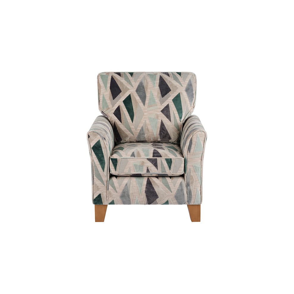 Claremont Accent Chair in Patterned Aqua Fabric 3