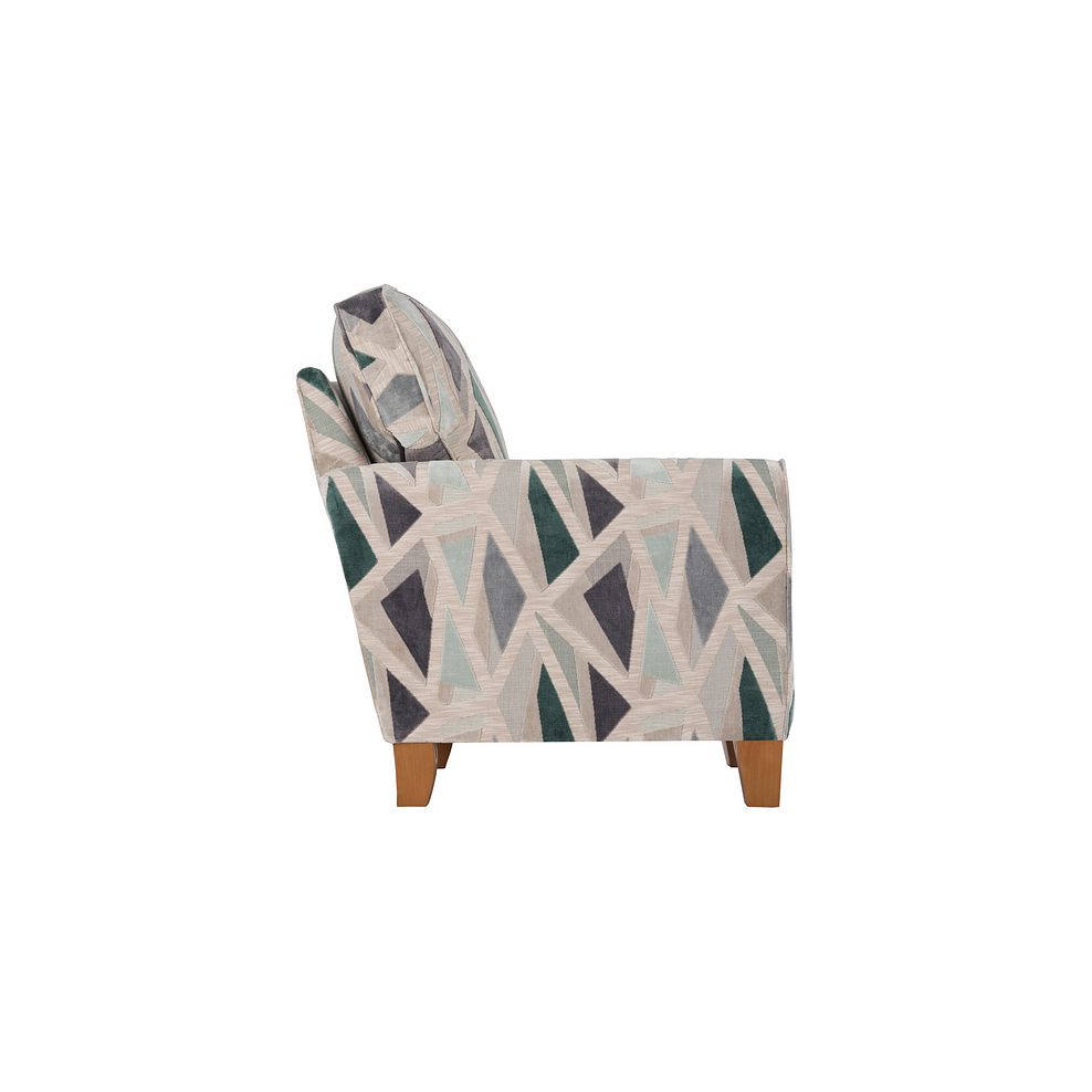 Claremont Accent Chair in Patterned Aqua Fabric Thumbnail 5