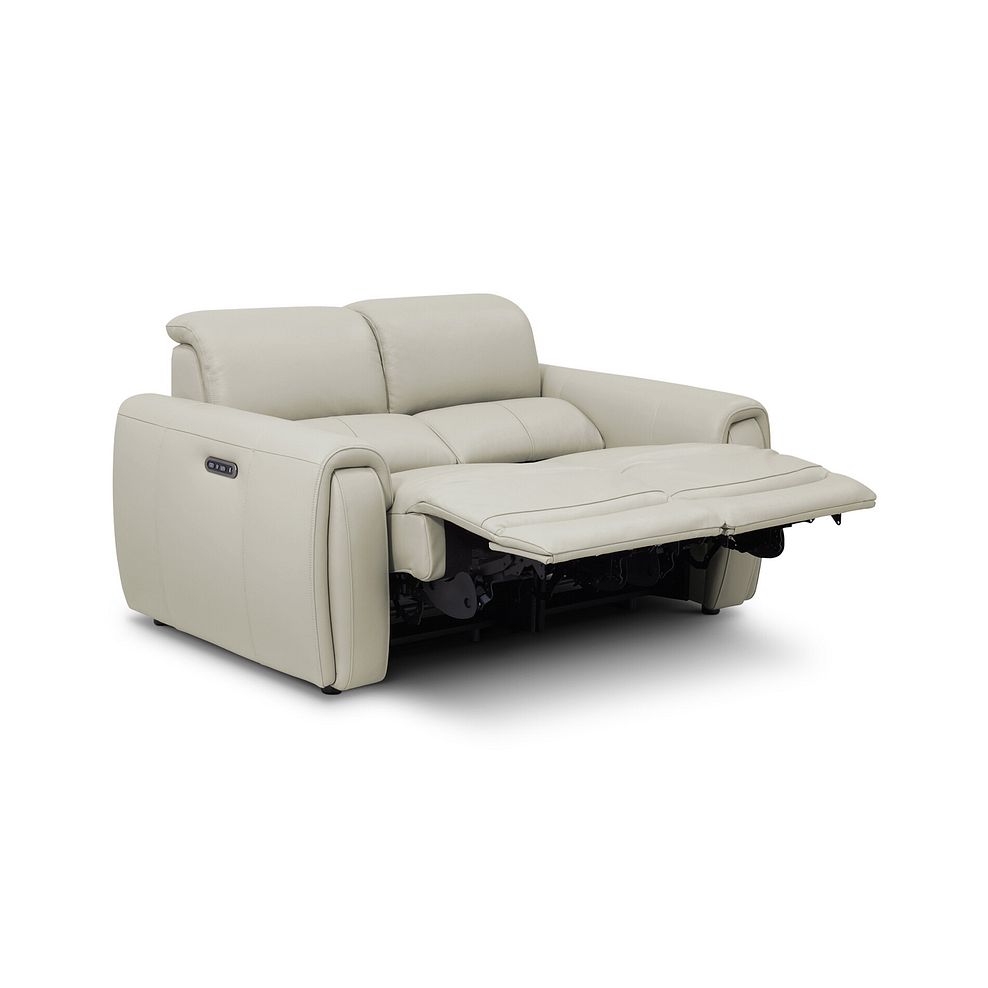 Arabella 2 Seater Power Recliner Sofa in Bone China Leather 4