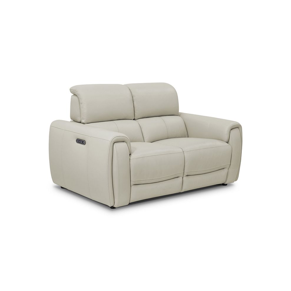 Arabella 2 Seater Power Recliner Sofa in Bone China Leather 1