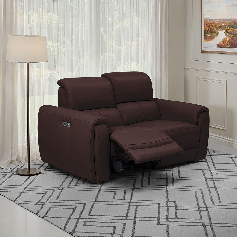 Arabella 2 Seater Power Recliner Sofa in Chestnut Leather 1