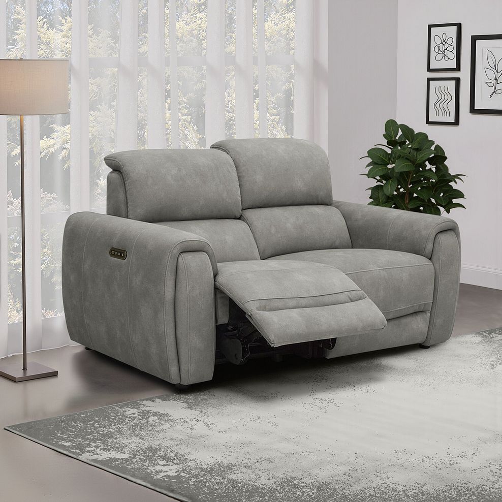 Arabella 2 Seater Power Recliner Sofa in Dexter Stone Fabric 1