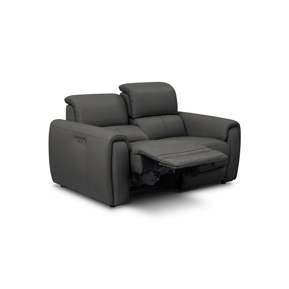 Arabella 2 Seater Power Recliner Sofa in Elephant Grey Leather 3