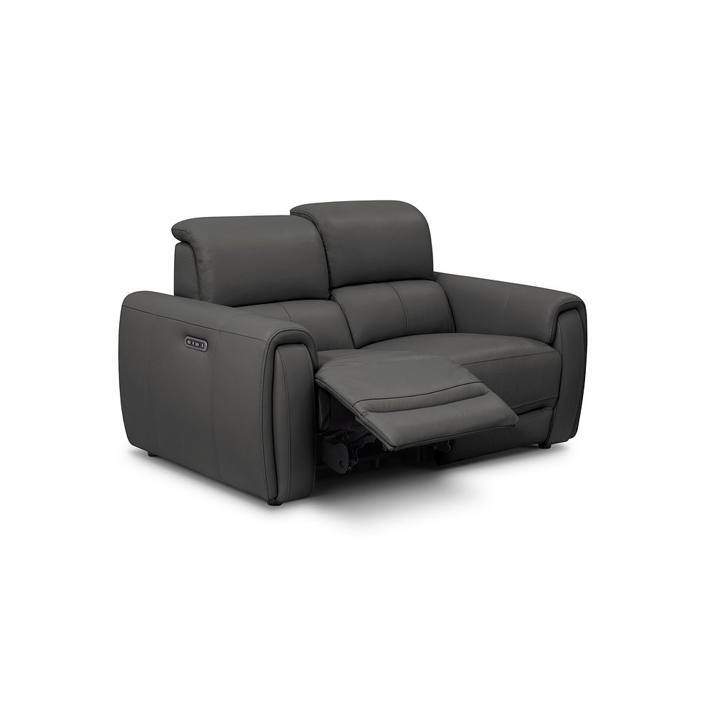 Arabella 2 Seater Power Recliner Sofa in Elephant Grey Leather 2