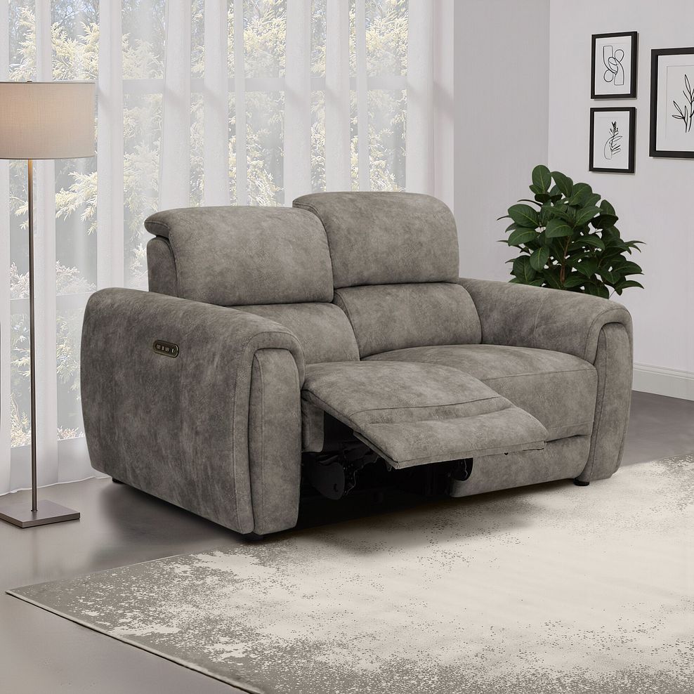Arabella 2 Seater Power Recliner Sofa in Marble Mink Fabric 1