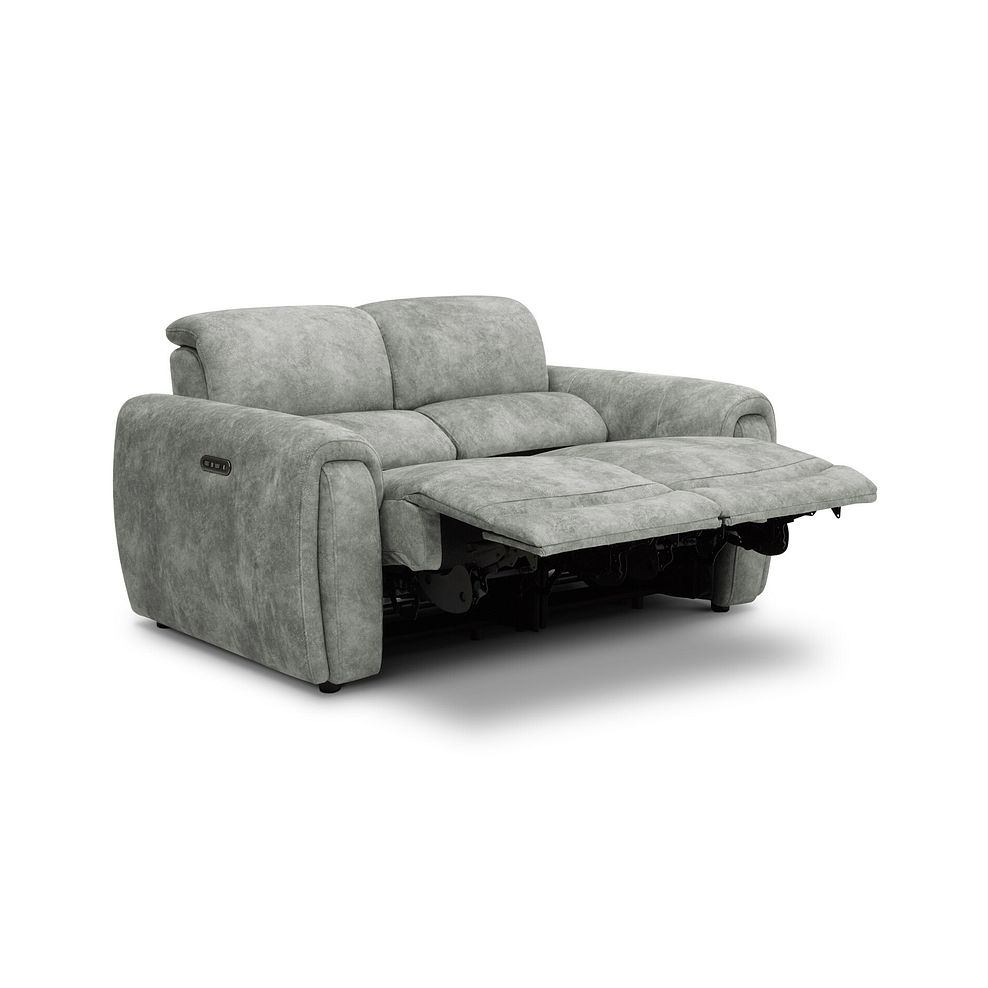 Arabella 2 Seater Power Recliner Sofa in Marble Silver Fabric 4