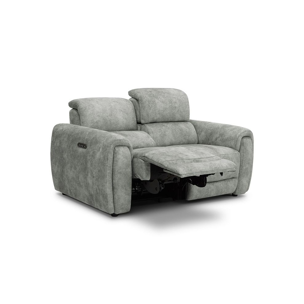 Arabella 2 Seater Power Recliner Sofa in Marble Silver Fabric 3