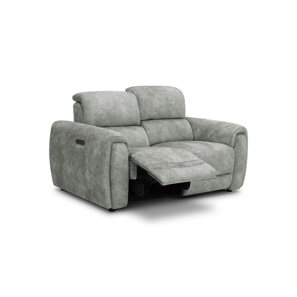 Arabella 2 Seater Power Recliner Sofa in Marble Silver Fabric 2