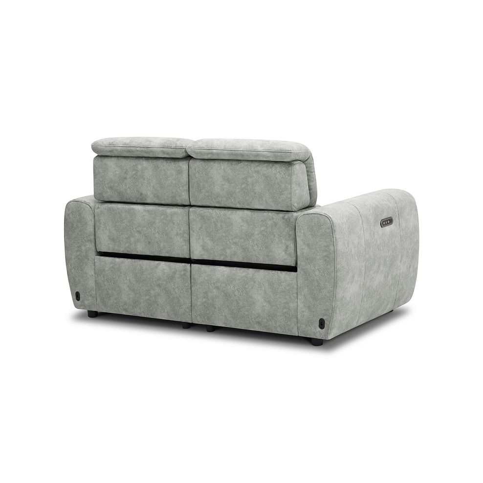 Arabella 2 Seater Power Recliner Sofa in Marble Silver Fabric 7