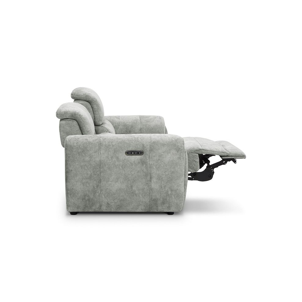 Arabella 2 Seater Power Recliner Sofa in Marble Silver Fabric 9