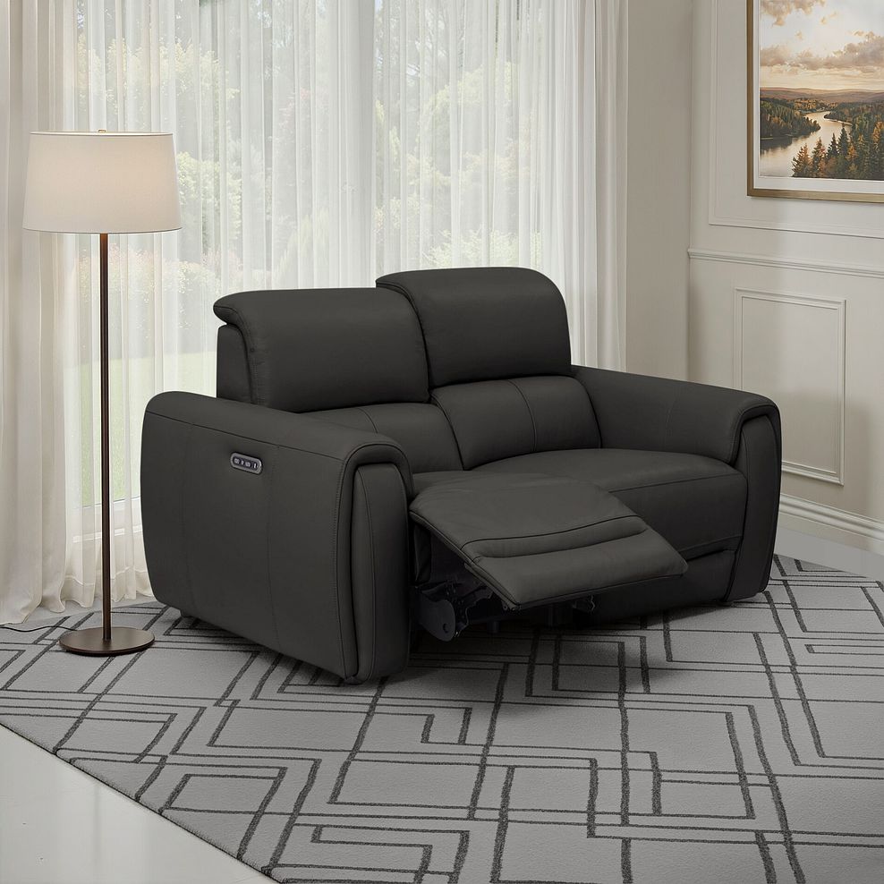 Arabella 2 Seater Power Recliner Sofa in Storm Leather 1