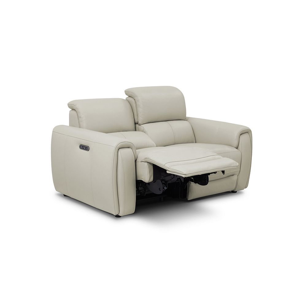 Arabella 2 Seater Power Recliner Sofa with Adjustable Power Headrest in Bone China Leather 4