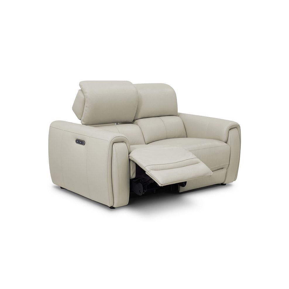 Arabella 2 Seater Power Recliner Sofa with Adjustable Power Headrest in Bone China Leather 3