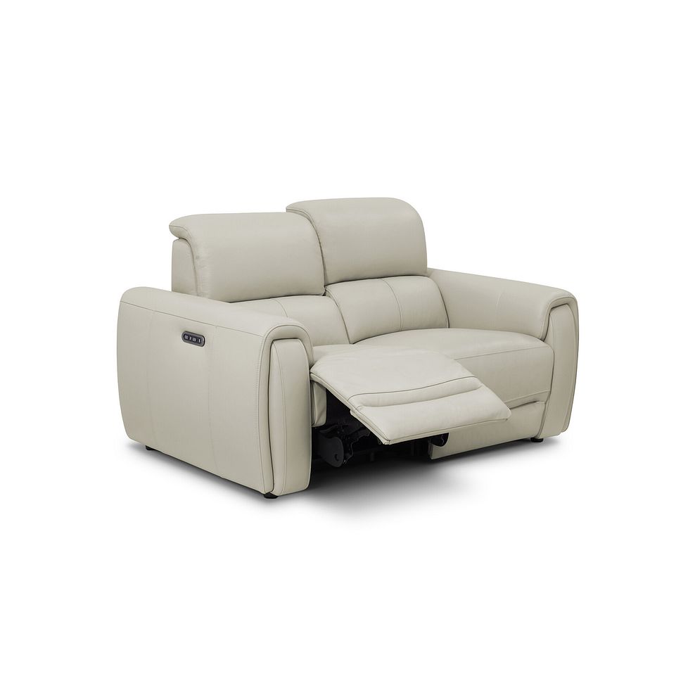 Arabella 2 Seater Power Recliner Sofa with Adjustable Power Headrest in Bone China Leather 2