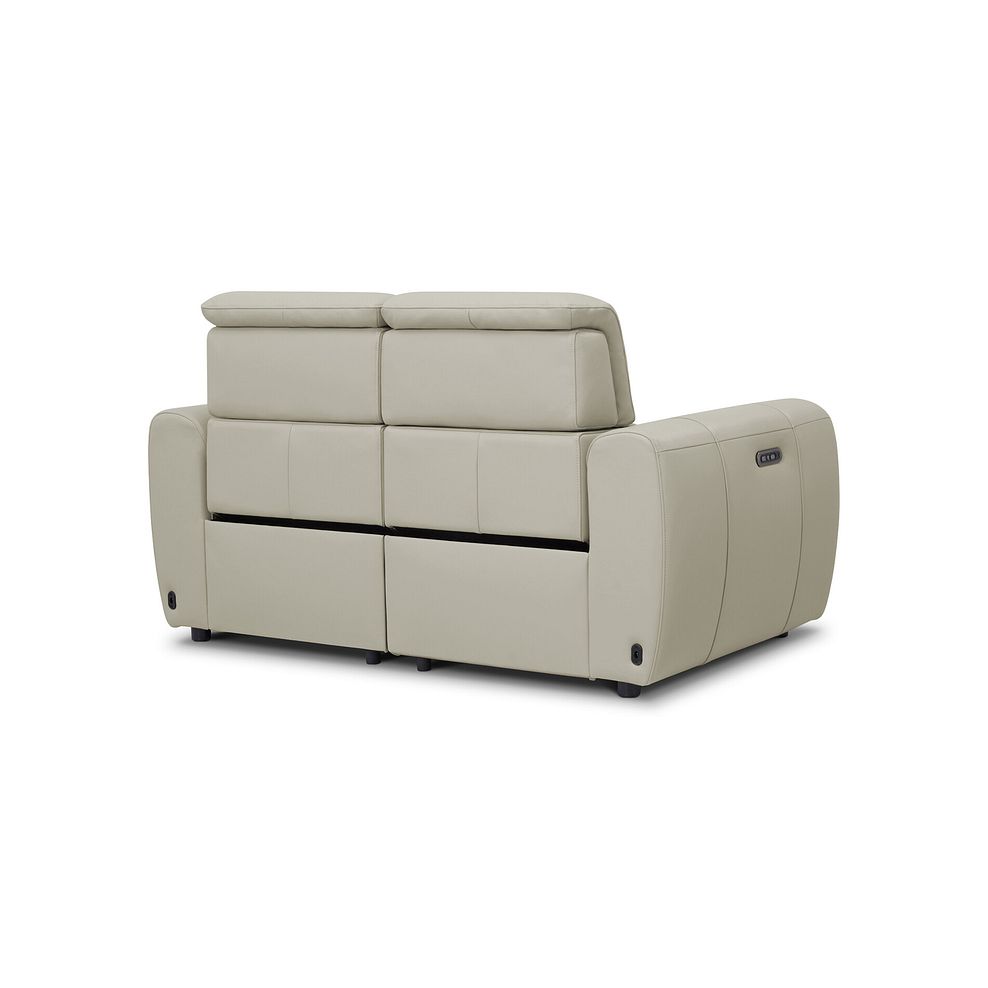 Arabella 2 Seater Power Recliner Sofa with Adjustable Power Headrest in Bone China Leather 8