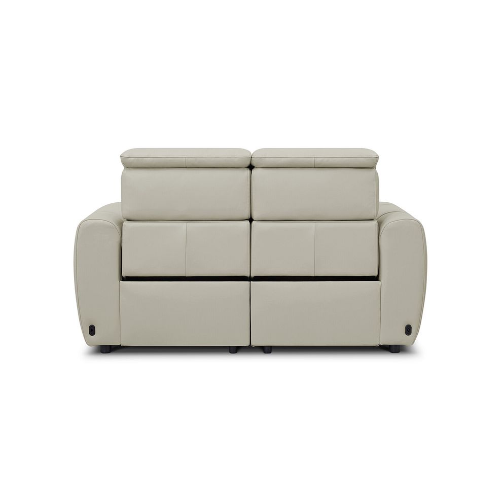 Arabella 2 Seater Power Recliner Sofa with Adjustable Power Headrest in Bone China Leather 7