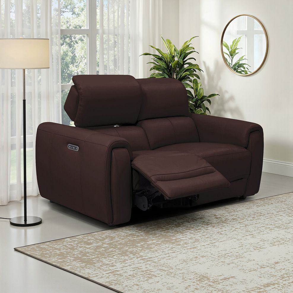 Arabella 2 Seater Power Recliner Sofa with Adjustable Power Headrest in Chestnut Leather 1