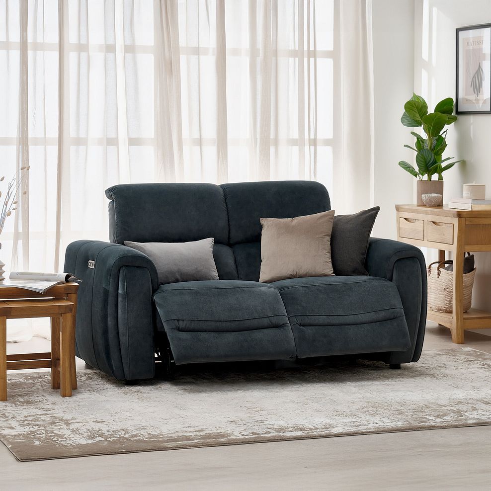 Arabella 2 Seater Power Recliner Sofa with Adjustable Power Headrest in Dexter Shadow Fabric 3
