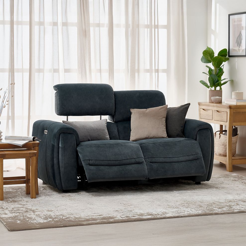 Arabella 2 Seater Power Recliner Sofa with Adjustable Power Headrest in Dexter Shadow Fabric 1